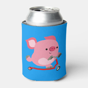 Porta-lata Porco bonito dos desenhos animados da