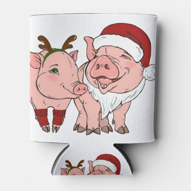 Porta-lata porco de natal feio (Frente)