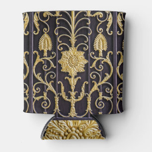 Porta-lata Porta metálica, design de padrão intrincado.