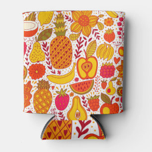 Porta-lata Portas de fruta: Padrão de Vintage de Verão.