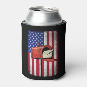 Porta-lata Postal Worker Vintage American Flag Service