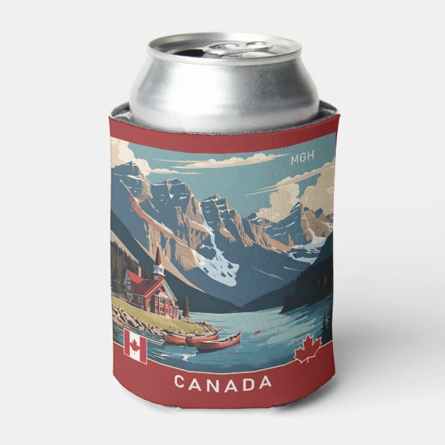 Porta-lata Poster de viagens Personalizado do Monograma Canad (Can Front)
