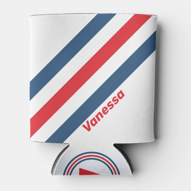 Porta-lata Postman Nostalgic Stripes com Nome (Frente)