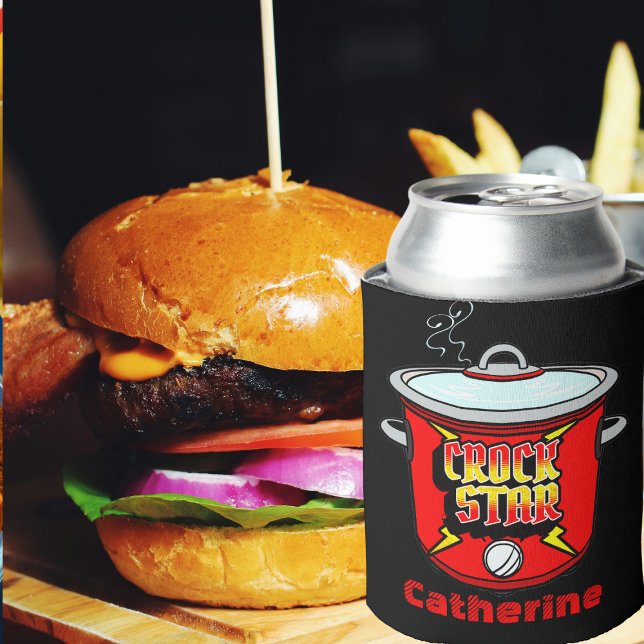 Porta-lata Pote Crock Star Personalizado (Crock Star Collection - Can Cooler with Custom Name)
