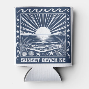 Porta-lata Praia Sunset NC Pôr do Sol Costeiro Vintage