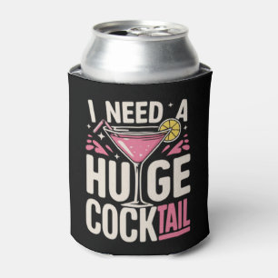 Porta-lata Preciso de um Cocktail Enorme Piada de Adulto Engr