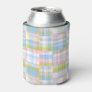 Porta-lata Preppy Patchwork Olha Madras Pastel