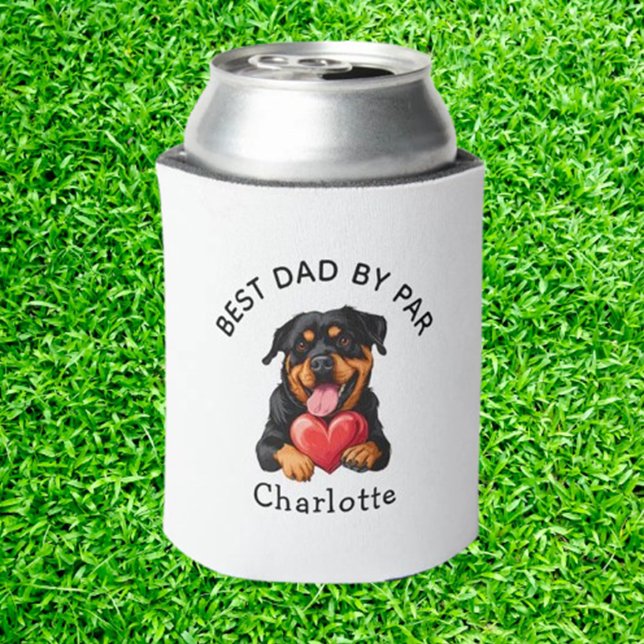 Porta-lata Presente Coração Vermelho Rottweiler (Delight Rottweiler lovers with heartfelt golf gifts that celebrate their favorite breed)