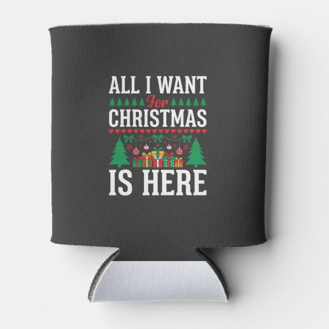 Porta-lata Presente da Árvore de Natal Aqui (Frente)