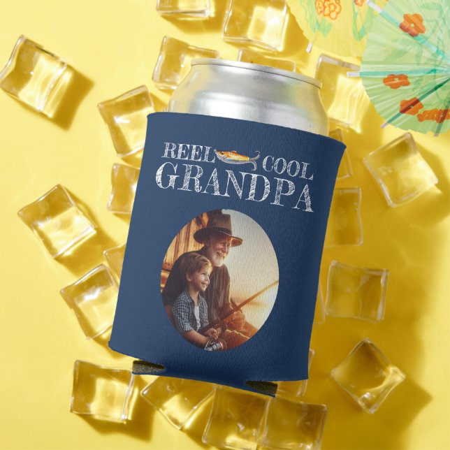 Porta-lata Presente de aniversário de pesca para o vovô (Verão in situ)