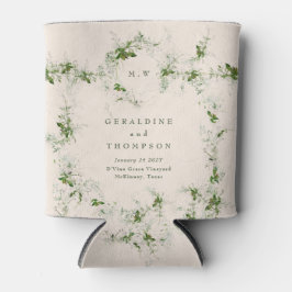 Porta-lata Presente de Casamento Eucalyptus Monogramas de Cre