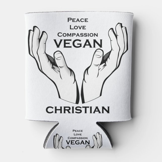 Porta-lata Presente de Mensagem Cristã Vegan (Frente)