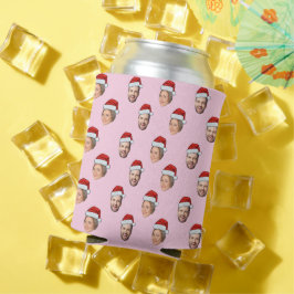 Porta-lata Presente de Natal de Santa Hat Personalizado Face