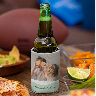 Porta-lata Presente de vírgula de Foto e Nome Personalizado 