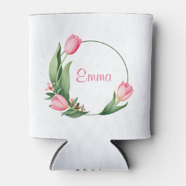Porta-lata Presente do Dia das Mães Flor de Tulipa Rosa Elega