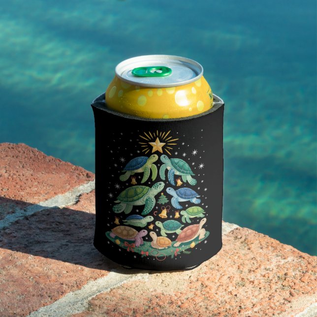 Porta-lata Presente Engraçado de Tartaruga de Natal Árvore de (Piscina in situ)