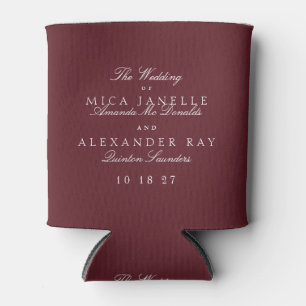 Porta-lata Presente Formal Clássico Maroon Burgundy White