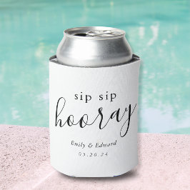 Porta-lata Presente Moderno Sip Sip Hooray para Chá de Noiva 