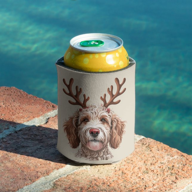 Porta-lata Presente para Mãe de Goldendoodle Amante do Natal (Piscina in situ)