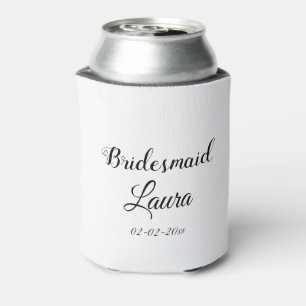 Porta-lata Presente simples minimalista com nome de madrinha