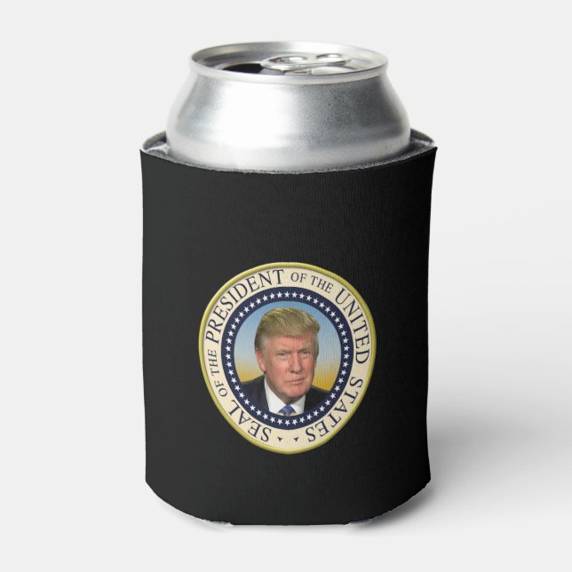 Porta-lata Presidente Trump Foto Presidencial Seal (Can Front)