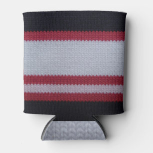 Porta-lata Preto Branco Vermelho: Padrão de Tecido Roubado Kn