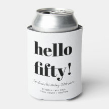 Preto e Branco Moderno 50º Aniversário Personaliza