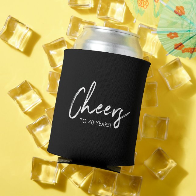 Porta-lata Preto e Branco Moderno Favorito à Festa de anivers (Verão in situ)