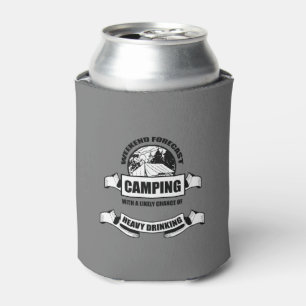 Porta-lata Previsão de acampamento engraçada do bebendo