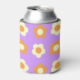 Porta-lata Primavera de Bebida Chic Floral Púrpura Laranja