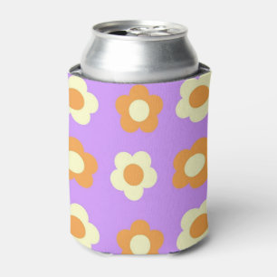 Porta-lata Primavera de Bebida Chic Floral Púrpura Laranja