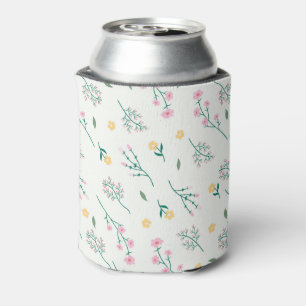 Porta-lata Primavera Watercolor Blooming Botânico Sem Costura