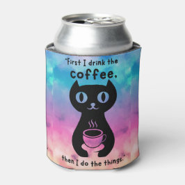 Porta-lata Primeiro bebo café, depois faço esta coisa