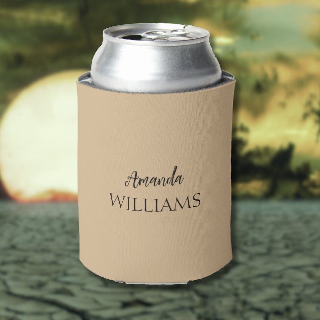 Porta-lata Primeiro Sobrenome Elegante de Trendação Negra | T (Criador carregado)