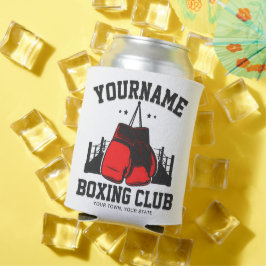 Porta-lata Pro Boxeador ADICIONAR NOME Luvas Vermelhas Ring T