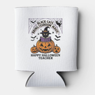 Porta-lata Professor de Halloween Gato Vintage Abóbora Sala d