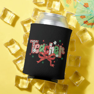 Porta-lata Professora Coquete Natal Lápis de Cor Feliz Natal 