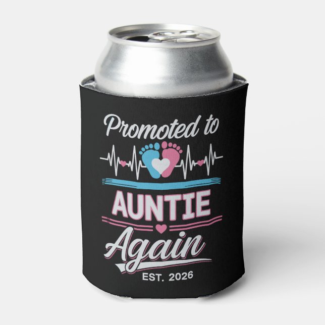 Porta-lata Promoted To Auntie Again Est 2026 Pregnancy Reveal (Can Front)