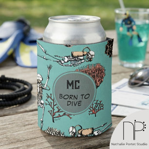 Porta-lata Protetor de Lata de Mergulhador Monograma Esquelet
