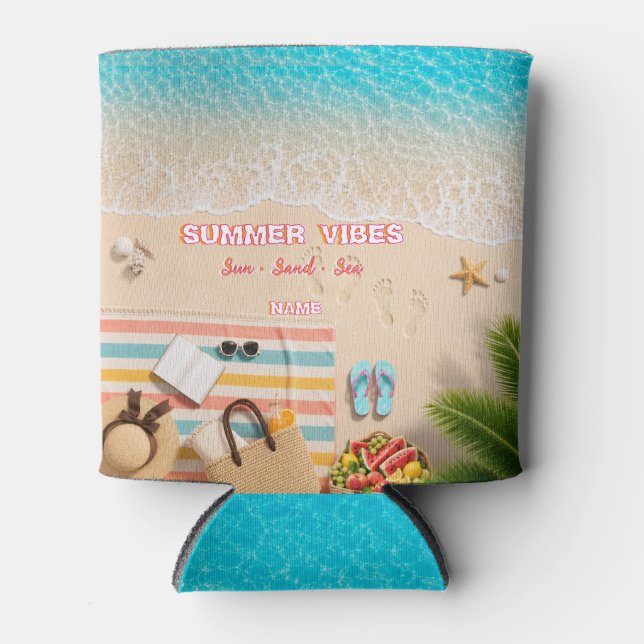 Porta-lata Protetor de Lata de Verão Praia Estético (Frente)