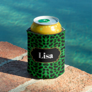 Porta-lata Protetor de Lata Estampa Leopardo Verde