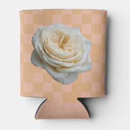 Porta-lata Protetor de Lata Rosa Bege Xadrez Rosa Branca