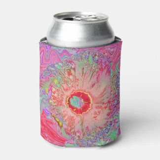 Porta-lata Psicodélico Retro Coral Arco-Íris Hibiscus