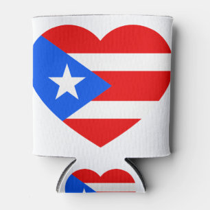 Porta-lata Puert Rico Flag Puerto Rican Love Heart