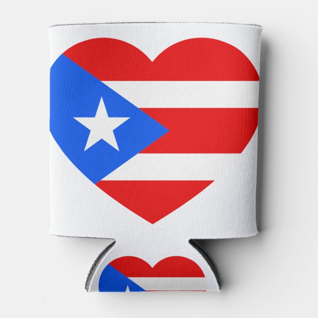 Porta-lata Puert Rico Flag Puerto Rican Love Heart (Frente)