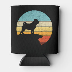 Porta-lata Pug Mops Carlin Retro Vintage 60s 70s Cães Lover
