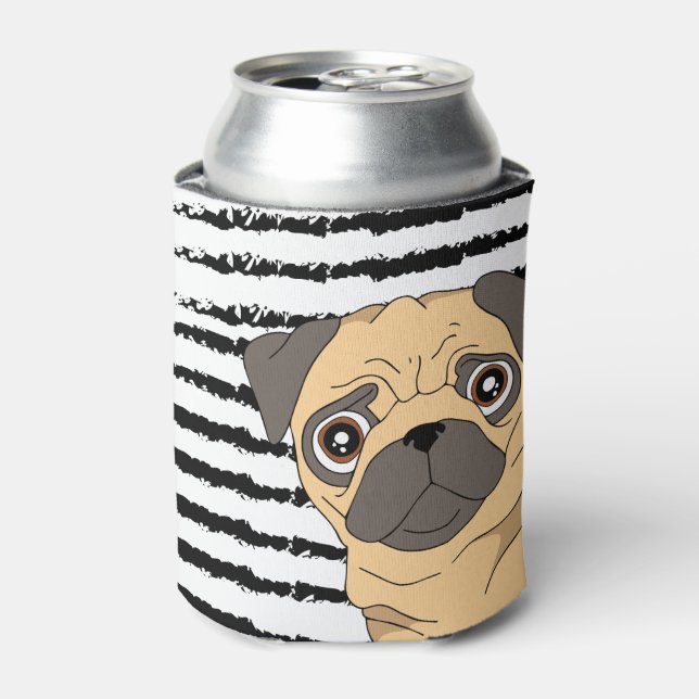Porta-lata Pug striped design (Can Front)