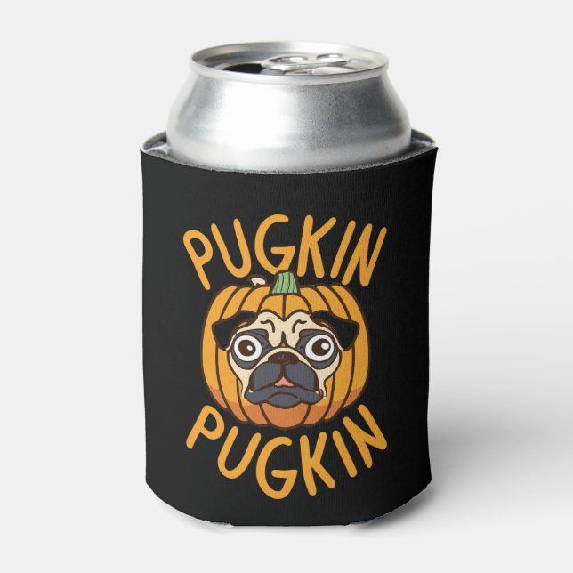 Porta-lata Pugkin Pug Dog Halloween (Can Front)