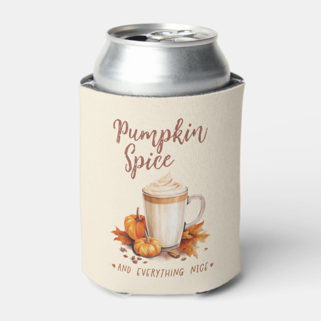 Porta-lata Pumpkin Spice - Folhagem de Latte e Outono (Can Front)