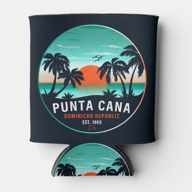 Porta-lata Punta Cana Dominicana Retro Sunset Souvenir 80 (Frente)